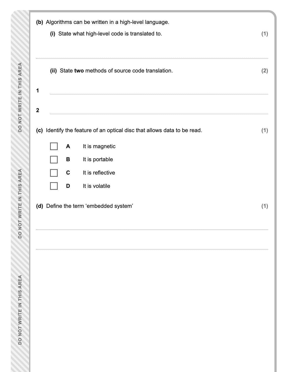 Another GCSE mock exam question page